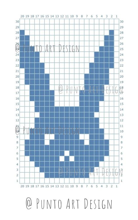 Graph Knitting Patterns, Rabbit Knitting Chart, Knitting Graph Patterns, Perler Easter, Crochet Spooky, Intarsia Knitting Charts, Graphghan Patterns, Maxi Skirt Pattern, Bunny Sweater