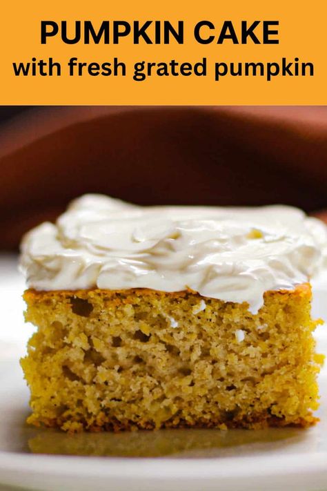 My Favorite Pumpkin Cake With Fresh Grated Pumpkin Pumpkin Easy Dessert, Pumpkin Easy, Pumpkin Cake Recipe, Vanilla Cream Cheese Frosting, Pumpkin Sheet Cake, Recipe For Fall, Pumpkin Cupcake, Two Layer Cakes, Easy Holiday Desserts