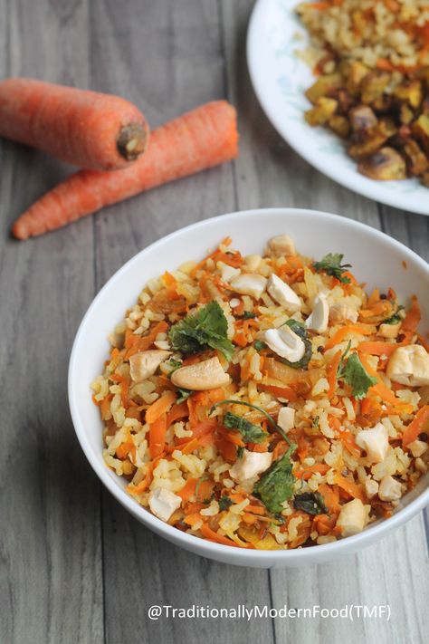 CARROT RICE | CARROT SADAM Carrot Rice, Onion Rice, Variety Rice, Eating Carrots, Indian Rice Recipes, North Indian Recipes, Rice Varieties, Rice Field, Recipe Indian