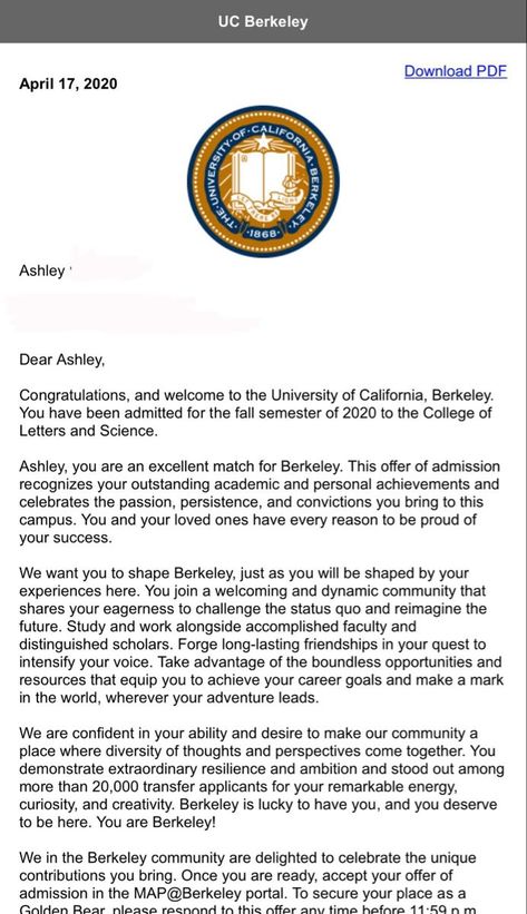 Uc Berkeley Acceptance Letter, Ivy League Acceptance Letter, Ucla Acceptance Letter, Berkley College, University Acceptance Letter, Berkley University, Congratulations Email, Ucla College, Ucla University