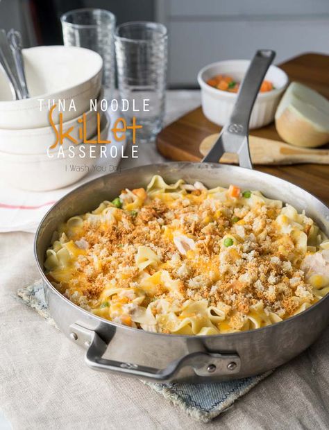 Tuna Noodle Skillet Casserole Tina Noodle Casserole, Tuna Noodle Skillet, Tuna Noodle Casserole Easy, Skillet Casserole, Chicken Noodle Casserole Recipe, Tuna Noodle Casserole Recipe, Tuna Casserole Recipes, Noodle Casserole Recipes, Delicious Family Dinners