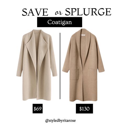 Save vs splurge on this coatigan. Find more via LTK - coat, waterfall coat, jacket. Save Vs Splurge, Waterfall Coat, Waterfall Cardigan, Dress Design Sketches, Dress Design, Design Sketch, Duster Coat, Designer Dresses, Fashion Inspo