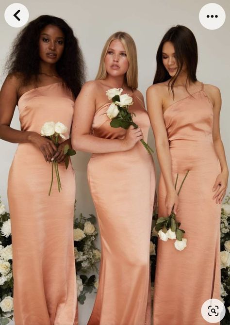 Light Orange Bridesmaid Dresses, Peach Color Bridesmaid Dresses, Pantone 2024, Modern Bridesmaid Dresses, Peach Bridesmaid, Peach Bridesmaid Dresses, Silk Bridesmaid Dresses, Coral Bridesmaid, Pretty Lavish