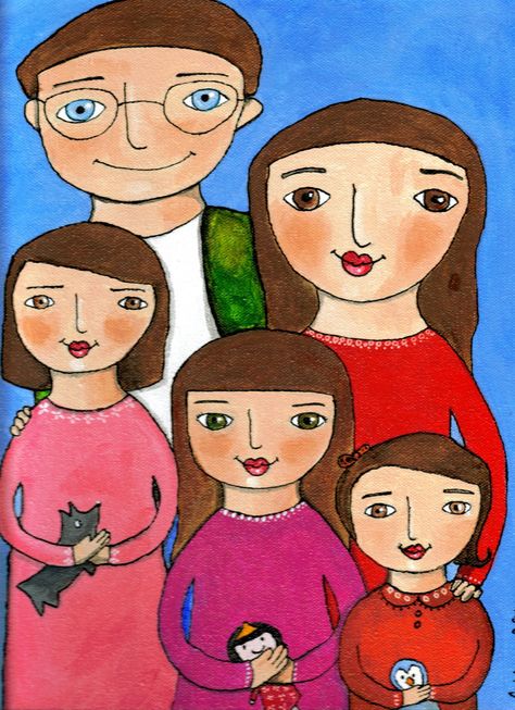 Family Drawing For Kids, Funny Easy Drawings, Drawing Kids, Family Drawing, Family Painting, Easy Drawings For Kids, Art Lessons Elementary, School Art Projects, Family Art