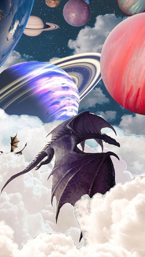 #fantasy #dragons #space Space Dragon, Fantasy Dragons, Dragon Artwork Fantasy, Blue Space, Dragon Artwork, Dragon Art, Over The Moon, Outer Space, Mythical Creatures