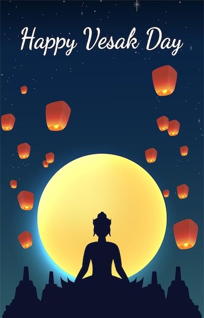 Waisak Day, Happy Vesak Day, Happy Vesak, Belated Happy Birthday Wishes, Belated Happy Birthday, Vesak Day, Day Illustration, Happy Buddha, Creative Concept