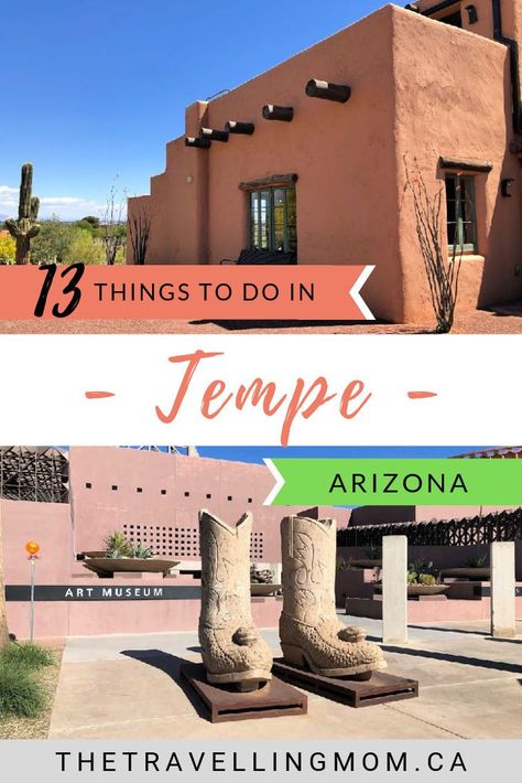 A desert destination that flies under the radar, Tempe, Arizona, has much to tempt the curious traveller. With great restaurants, a vibrant arts and culture scene, and those ASU college vibes, you'll be surprised by these thirteen amazing things to do in Tempe, Arizona. #tempe #howwetempe #arizona #familytravel #desert #visitarizona #thingstodointempe Bff Sleepover, College Vibes, Tempe Town Lake, Visit Arizona, Tempe Arizona, Sleepover Ideas, Arts And Culture, Tempe Az, Arizona Travel