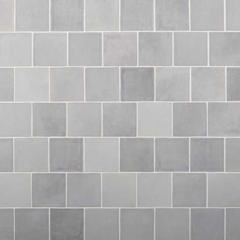 Villa | Zellige Gris Glossy Ceramic Tile, 5 x 5, Grey, 1/3 inch Thick - Floor & Decor Gray Ceramic Tile Floor, Gray Bathroom Floor Tile, Glossy Ceramic Tile, Grey Ceramic Tile, Gray Tile, Zellige Tile, Dream Kitchens, Tile Saw, Ceramic Floor Tiles