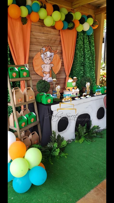 Yabba Dabba Two Decorations, Flintstones Baby Shower Theme, Flinstones Decorations, Flinstones Birthday Party Boy, Flinstones Baby Shower Ideas, Yabba Dabba Two Birthday Boy, The Flintstones Party Ideas, Flintstones Party Ideas, Bam Bam Birthday Party