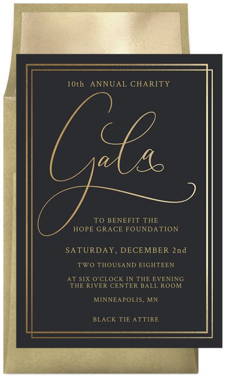 Simple Gala by A Fresh Bunch @Greenvelope Black Tie Gala Invitation, Gala Invitation Design Modern, Ball Invitation Design, Gala Graphic Design, Gala Decor Ideas, Gala Party Ideas, Gala Invitation Design, Gala Flyer, Festa All Black