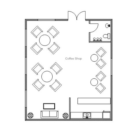 Coffee Shop Floor Plan, Restaurant Floor Plan Layout, Shop Floor Plan, Cafe Floor, Cafe Floor Plan, Design Coffee Shop, Restaurant Floor Plan, Small Coffee Shop, Small Cafe Design