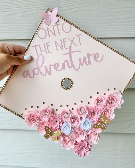 On to the next adventure ✨ This grad topper is now available on my Etsy 🎓 Get this cute file by joining @thebeehivemembers membership. & remember to use code “jennmadeit” for a discount 🫶🏻 . . . #graduationtopper #houstongraduationphotographer #houstongradphotographer #gradcapdesigns #gradcapideas Pink Graduation Cap, On To The Next Adventure, Graduation Topper, Grad Cap Topper, Pink Graduation, Graduation Cap Decoration Diy, Grad Cap Designs, Grad Caps, Graduation Cap Toppers