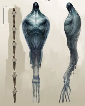 Sketches for Arrival.. final version Art Alien, Arte Alien, Septième Art, Alien Concept, Alien Design, Cosmic Horror, Alien Concept Art, Monster Concept Art, Alien Creatures