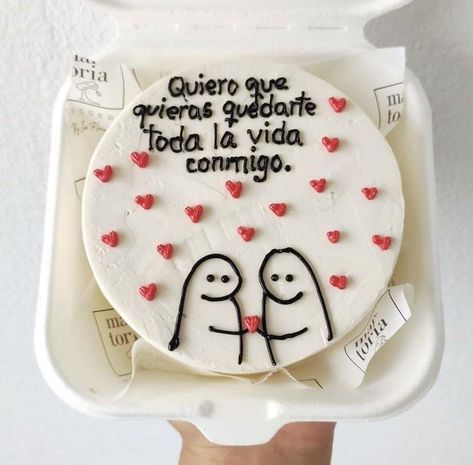 Mini Cake For Boyfriend, Lunch Box Cake Para Mi Novio, Deformitos Cake, Mini Cakes For Boyfriend, Lunch Cake, Ugly Cakes, Cake For Boyfriend, Mini Torte, Pastel Cakes