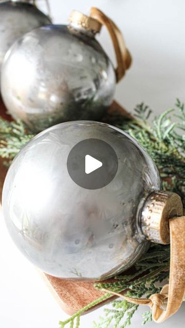 Dollar Tree Cloche Ideas, Diy Mercury Glass Ornaments, Looking Glass Spray Paint, Matte Black Spray Paint, Glass Spray Paint, Rub And Buff, Mercury Glass Diy, Copper Christmas, Mercury Glass Ornaments