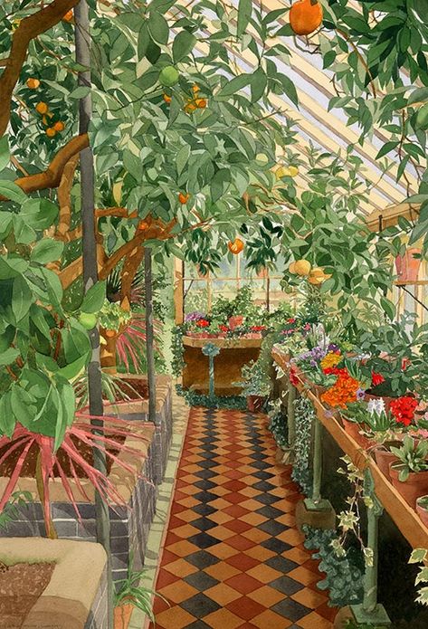 Peckover House 2 - The Orangery Watercolour Print Peckover House, The Orangery, Traditional English, English Style, House 2, Design Solutions, Watercolor Print, Sake, Web Design