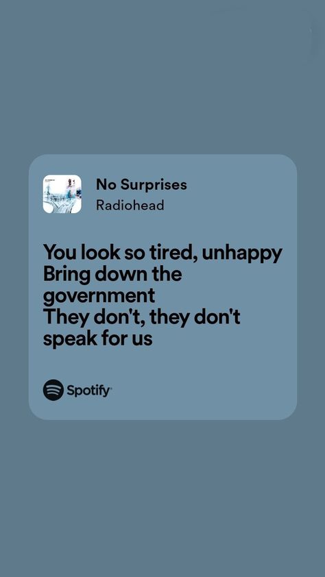 No Surprises Radiohead Lyrics, No Surprises Radiohead, Radiohead Lyrics, Sue Storm, Phone Widget, No Surprises, Music Vibes, Amazing Music, Fav Music