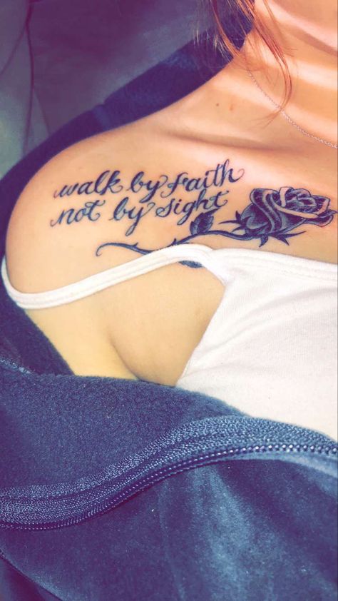 Quote tattoo 
Bible Quotes
Tattoo
Rose tattoo Walk By Faith Not By Sight Tattoo, By Faith Tattoo, Walk By Faith Tattoo, By Faith Not By Sight, Faith Tattoo, Tattoos For Black Skin, Calf Tattoo, Fairy Tattoo, Leg Tattoo