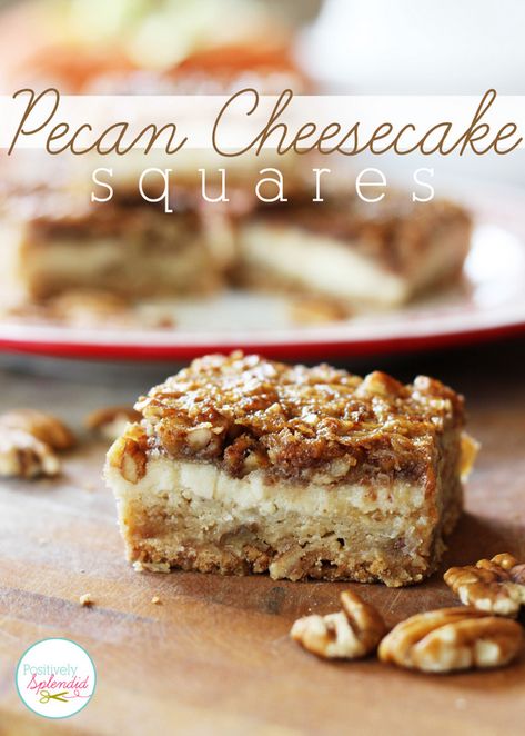 Apple Praline Bread, Pecan Cheesecake Squares, Apple Cream Cheese, Cheesecake Squares, Pecan Pie Cheesecake, Pecan Cheesecake, Pie Cheesecake, Square Recipes, Pecan Pie Recipe