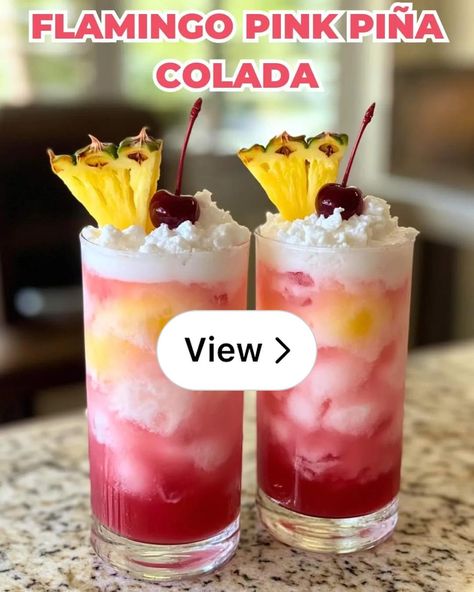 Lemon8 · Flamingo Pink Piña Colada 🍹🦩 · @🩷Mihav ميهاف Flamingo Pink, Alcohol Drink Recipes, Open App, Pina Colada, Drink Recipes, Cobbler, Flamingo, Alcoholic Drinks, Pineapple