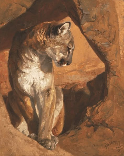 Greg BeechamArchive — Greg Beecham, Mountain Lions, Big Cats Art, Art And Painting, Wildlife Paintings, Mountain Lion, Cats In Art, Animals Artwork, Animal Sketches