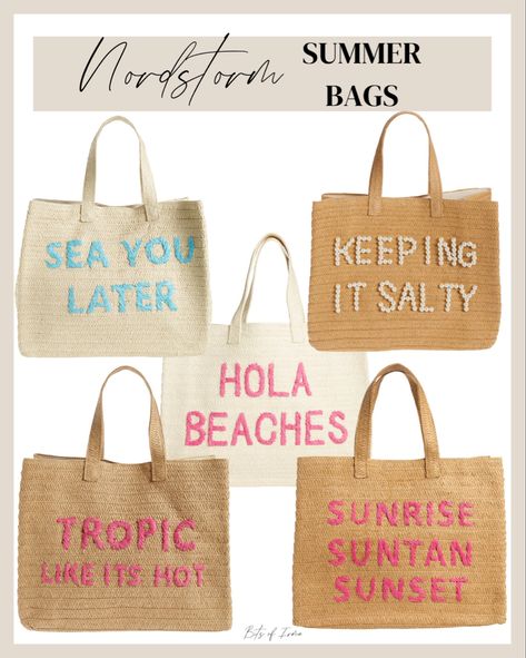 Showcase your vacay-ready style when you store your essentials in this roomy tote woven from a paper-straw blend. Beach Bag Quotes, Beach Bag Design Ideas, Straw Bags For Summer 2023, Beach Bag 2023, Summer Tote Bag Design, Beach Bags Totes, Jute Beach Bag, Market Basket Bag, Glowforge Ideas