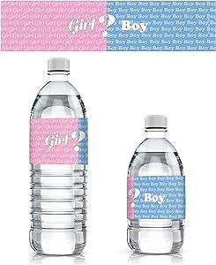 Gender Reveal Party Supplies, Girl Gender Reveal, Baby Gender Reveal Party, Water Party, Baby Box, Baby Gender Reveal, Small Business Branding, Baby Gender, Water Bottle Labels