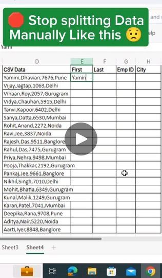 125K views · 8K reactions | How to split text by using TEXTSPLIT FUNCTION With Delimeter in Excel !!  Formula: TEXTSPLIT(D2,",")  Syntax: TEXTSPLIT(D2" Range",","(Delimeter in the inverted commas for separate text data on behalf of delimiters in the different-different columns).  #excel #excelsheet #exceltipsandtricks #excelfunctions #exceltricks #excelcourse #exceltraining #excelonline #exceltraining #excelformulas #excelfunctions #exceltips #exceltricks #excel #excelsheet #exceltipsandtricks #spreadsheets #spreadsheet #microsoft #viral #reels #instagram #instagramreels #data #dataentry #dataentryjobs #job #jobinterviews #interviewtips #exceltricks #mis #trendingreels #trending #jobtips #split #mis #advanceexcel | Shravan Amit Kumar | vn_edit_80 · Original audio Excel If Formulas, Inverted Commas, Advanced Excel Formulas, Excel Formulas, Advance Excel Formula, Excel If Function, Sequence Formula In Excel, How To Split, Data Entry Jobs