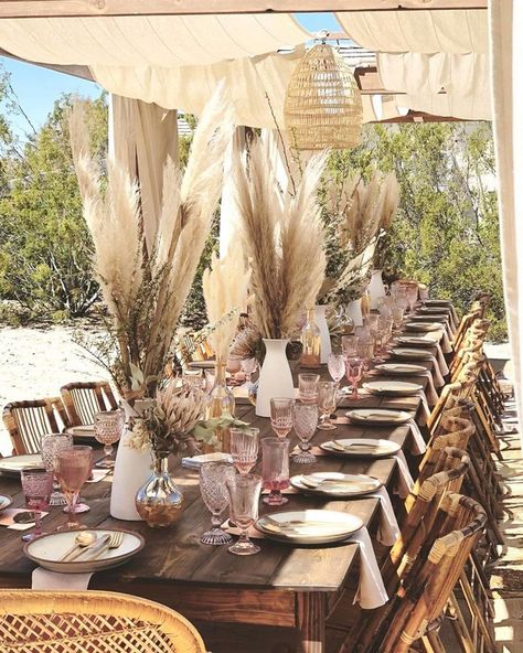 Pampas Grass Wedding Ideas #bohoweddings #weddingideas #bohemian Faux Pampas Grass Decor, Faux Pampas, Festival Bride, Grass Decor, Pampas Grass Decor, Grass Wedding, Pampas Gras, Home Wedding Decorations, Wedding Decor Inspiration