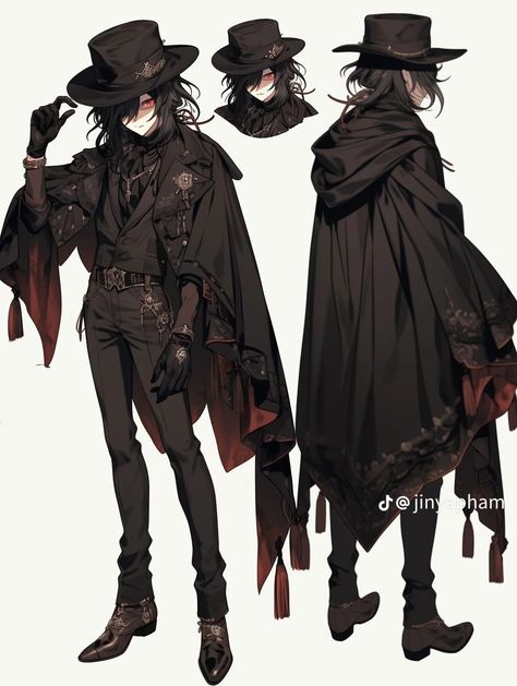 Witch Aesthetic Fashion Men, Magic Outfits Male, Dark Fantasy Fashion Male, Servant Outfit Male, Priest Character Design Male, Male Witch Costume, Witch Boy Aesthetic, Victorian Male Outfit, Wizard Outfit Design Male