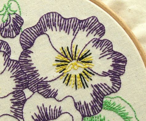 Embroidery Pansies, Pansies Embroidery, Embroidery Pansy, Easter Ornaments, Embroidery Transfers, Simple Embroidery, Crewel Embroidery, Hand Embroidery Designs, Embroidery Pattern