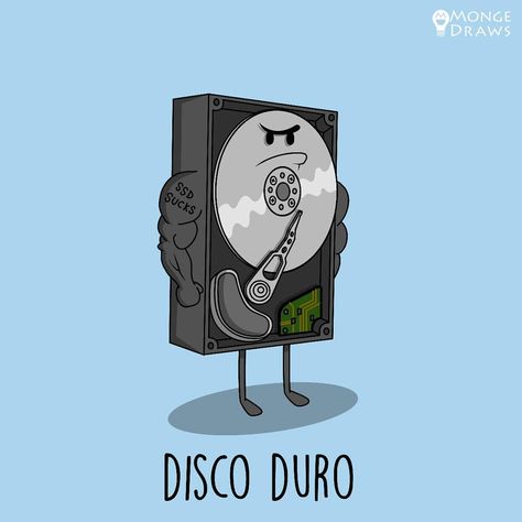 El disco más duro del barrio!  Gracias a los cracks de @labyforeverdata por su colaboración. . #disco #duro #hdd #hardware #ssd… Marketing Humor, Pop Art Design, Disco Duro, Humor Grafico, Teaching Spanish, Travel Fun, Minecraft, Pop Art, Darth Vader