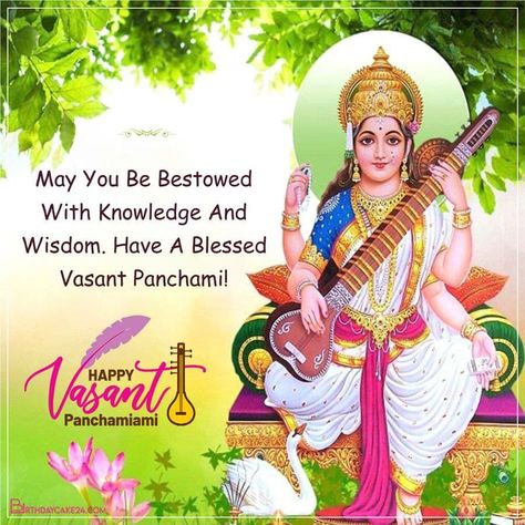 Vasant Panchami Vasant Panchami Wishes, Basant Panchami Drawing, Saraswati Pooja, Happy Vasant Panchami, Happy Diwali Wishes Images, Vasant Panchami, Puja Items, Basant Panchami, Card Images