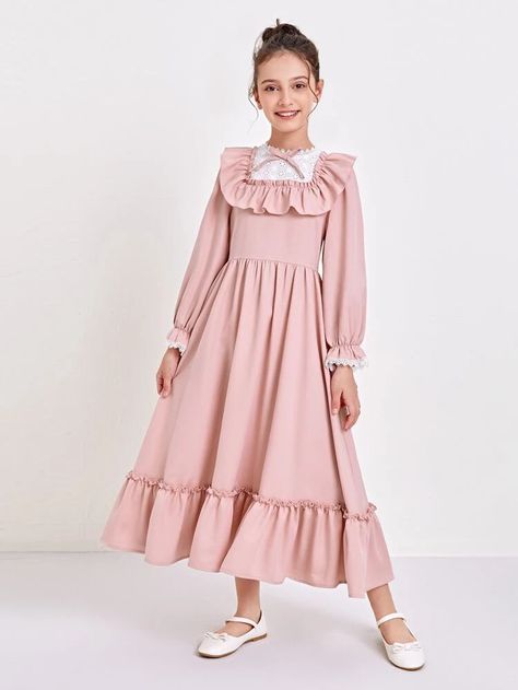 Kids Long Dress, Modest Girls Dresses, Girls Long Dresses, Kids Frocks Design, Kids Dress Wear, Girl Dress Patterns, Kids Fashion Dress