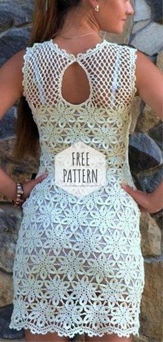 Crochet Dress Free Pattern Dress Pattern Free, Crochet Patterns Free Women, Crochet Dress Pattern Free, Irish Crochet Dress, Dress Patterns Free, Pattern Dress Women, Haken Baby, Senior Prom, Crochet Dress Pattern