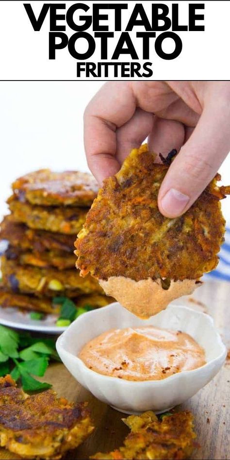 Vegan Fritters Easy, Fritters Recipe Vegetables, Vegan Fritters Recipe, Red Lentil Fritters, Vegan Fritters, Potato Fritters Recipe, Lentil Fritters, Potato Fritters, Quick Vegan Meals