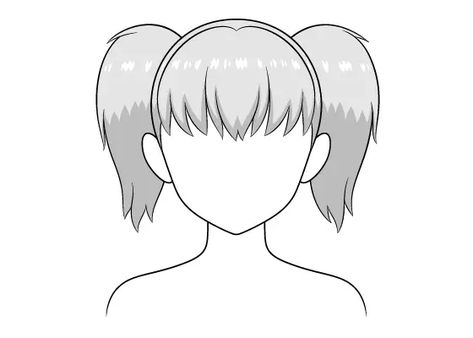 How to Draw Anime Pigtails Hair - AnimeOutline How To Draw Pigtails, Pigtail Hairstyles Drawing, Pigtails Drawing, Hair Bases, Pigtails Hair, Girl With Pigtails, How To Draw Anime, Draw Anime, Pigtail Hairstyles