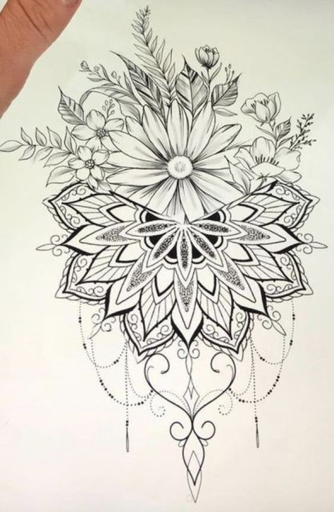 Mandala Tattoo Design Women Arm, Mandala And Flower Tattoo Sleeve, Floral Mandala Tattoo Design, Floral Mandala Tattoo Sleeve, Mandala Floral Tattoo Design, Mandala Tattoo Leg, Mandala Hip Tattoo, Mandala Thigh Tattoo, Mandala Tattoos For Women