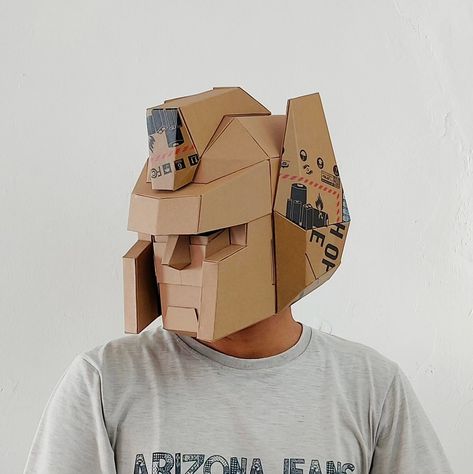 classic cardboard robot helmet blueprint is ready on our site and etsy! Carbord Craft, Robot Helmet, Cardboard Robot, Mask Paper, Papercraft Templates, Craft Ideas, Paper Crafts, Quick Saves