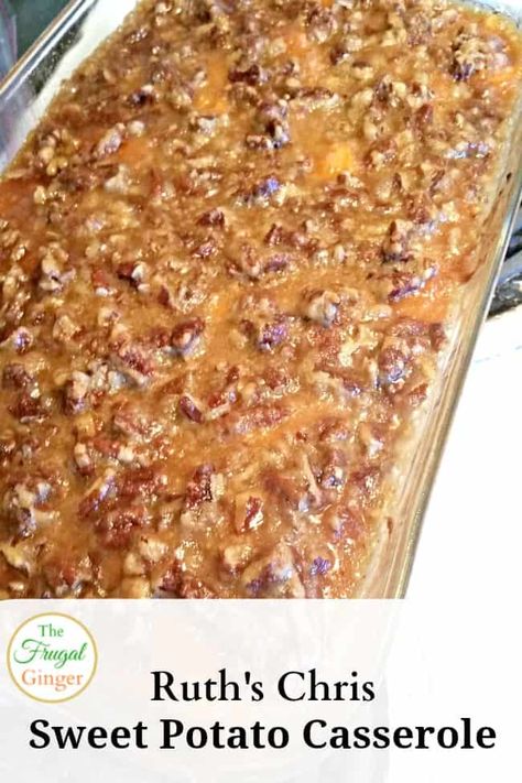 Ruth's Chris Sweet Potato Casserole Ruths Chris Sweet Potato Casserole, Thanksgiving Food Sides, Sweet Potato Recipes Casserole, Potatoe Casserole Recipes, Thanksgiving Recipes Side Dishes, Comfort Food Southern, Comfort Food Recipes Dinners, Thanksgiving Dishes, Thanksgiving Sides