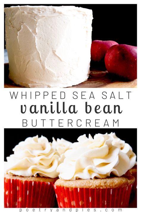 Buttercream Frosting With Salted Butter, Vanilla Frosting Not Too Sweet, Simple Vanilla Buttercream Frosting, Vanilla Bean Buttercream, Marshmallow Meringue Recipe, Vanilla Bean Paste Buttercream Frosting, Stabilized Whipped Cream Frosting, Homemade Marshmallow Fluff, Vanilla Bean Frosting