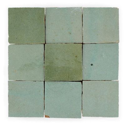 Villa Lagoon Tile's glazed Moroccan Zellige provides a beautiful, rustic surface. No machine-made replica can match the rich and varied finish of these hand-crafted old-world tiles. These 4" square tiles are perfect for walls, backsplashes, and light-traffic floors. Professional installation is required. Color: Garden Grove | Villa Lagoon Tile Moroccan Zellige 4" x 4" Ceramic Floor & Wall Tile Ceramic in Green / Blue | 3.94 H x 3.94 W x 0.433 D in | Wayfair Tile Moroccan, Villa Lagoon Tile, Moroccan Zellige, Bathroom Accent Wall, Square Tiles, Garden Grove, Moroccan Mosaic, Zellige Tile, Tile Saw