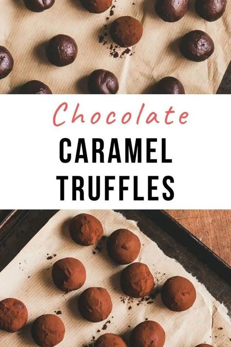 Chocolate Caramel Truffles, Toffee Truffles, Caramel Truffles, Homemade Christmas Gift, Homemade Truffles, Dessert Truffles, Caramel Truffle, Easy Holiday Desserts, Chocolate Toffee