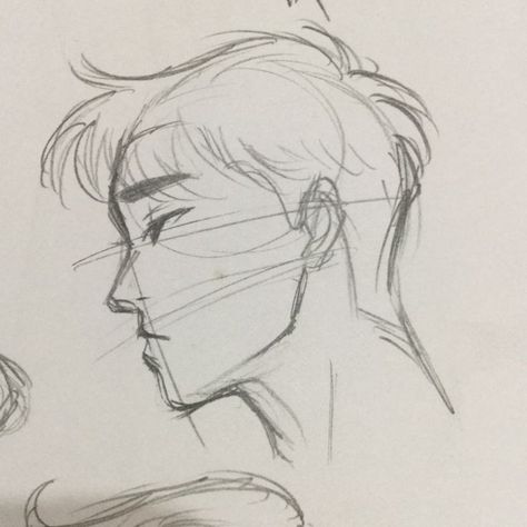 Drawing Reference Poses Side Profile, Side Profile Anatomy Reference, Head From Side Drawing, Side Profiles Anime, Side Profile Drawing Tips, Side Art Reference, Anime Head Side Profile, Side People Drawing, Side Faces Sketch