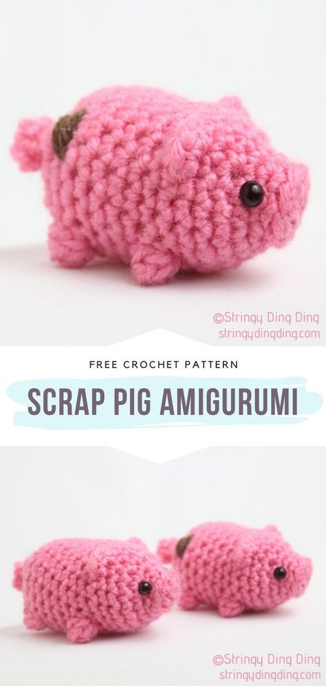 Amigurumi Farm Free Crochet Patterns Pig Crochet Pattern, Pig Amigurumi, Pig Crochet, Scrap Crochet, Crochet Pig, Crochet Classes, Crochet Animals Free Patterns, Crochet Amigurumi Free Patterns, Crochet Amigurumi Free