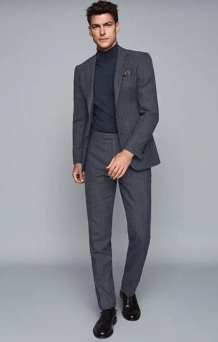 Our men's tweed suits create the ideal traditional look. Tweed wedding suits and more with green tweed suits, grey tweed suits & brown tweed suits for men. Turtle Neck Outfit Men, Turtleneck Suit, Smart Casual Menswear, Minimalist Fashion Men, Turtleneck Outfit, Formal Men Outfit, Wedding Outfit Men, Indian Men Fashion, Slim Fit Blazers