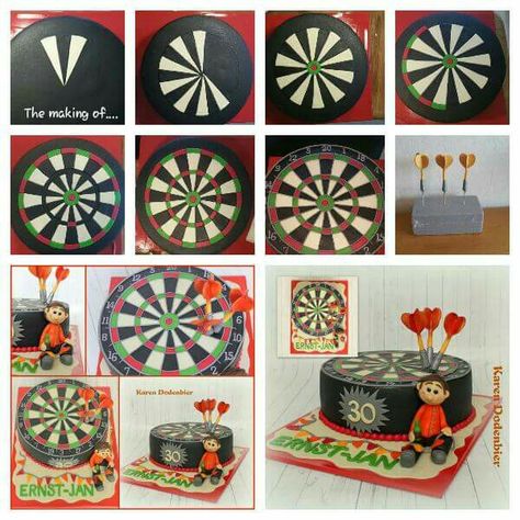 Dart board cake tutorial Dart Board Cake, Dartboard Cake, Hippie Cake, Birthday Cake Tutorial, Sports Themed Cakes, Ariel Cake, 18th Cake, 70th Birthday Cake, Cake Templates