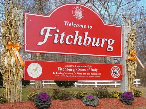 Fitchburg and Leominster are cities close to each other. Don't call it Leo minster. It's lemon-ster Fitchburg Massachusetts, State Signs, Old Signs, Portsmouth, In Loving Memory, Cape Cod, Good Old, Memoirs, Massachusetts