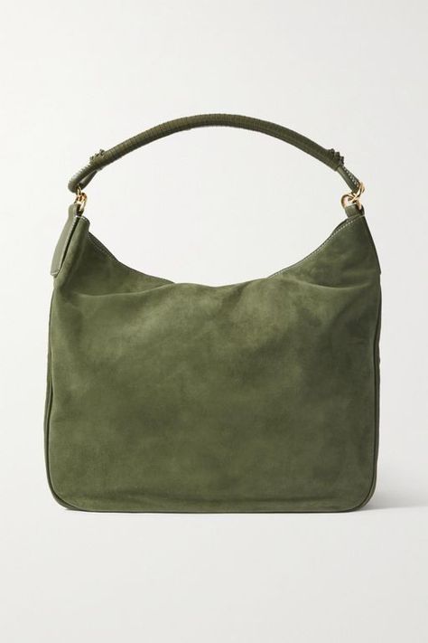 Army Green Outfit, Suede Bag, Suede Tote, Green Outfit, Green Suede, Leather Handles, Green Bag, Soft Suede, Leather Handle