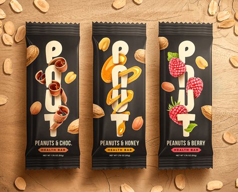 Healthy Food Packaging, Nut Bars, Chocolate Packaging Design, Ice Cream Packaging, Nut Bar, Cool Packaging, Food Graphic Design, Graphic Design Packaging, Chocolate Packaging